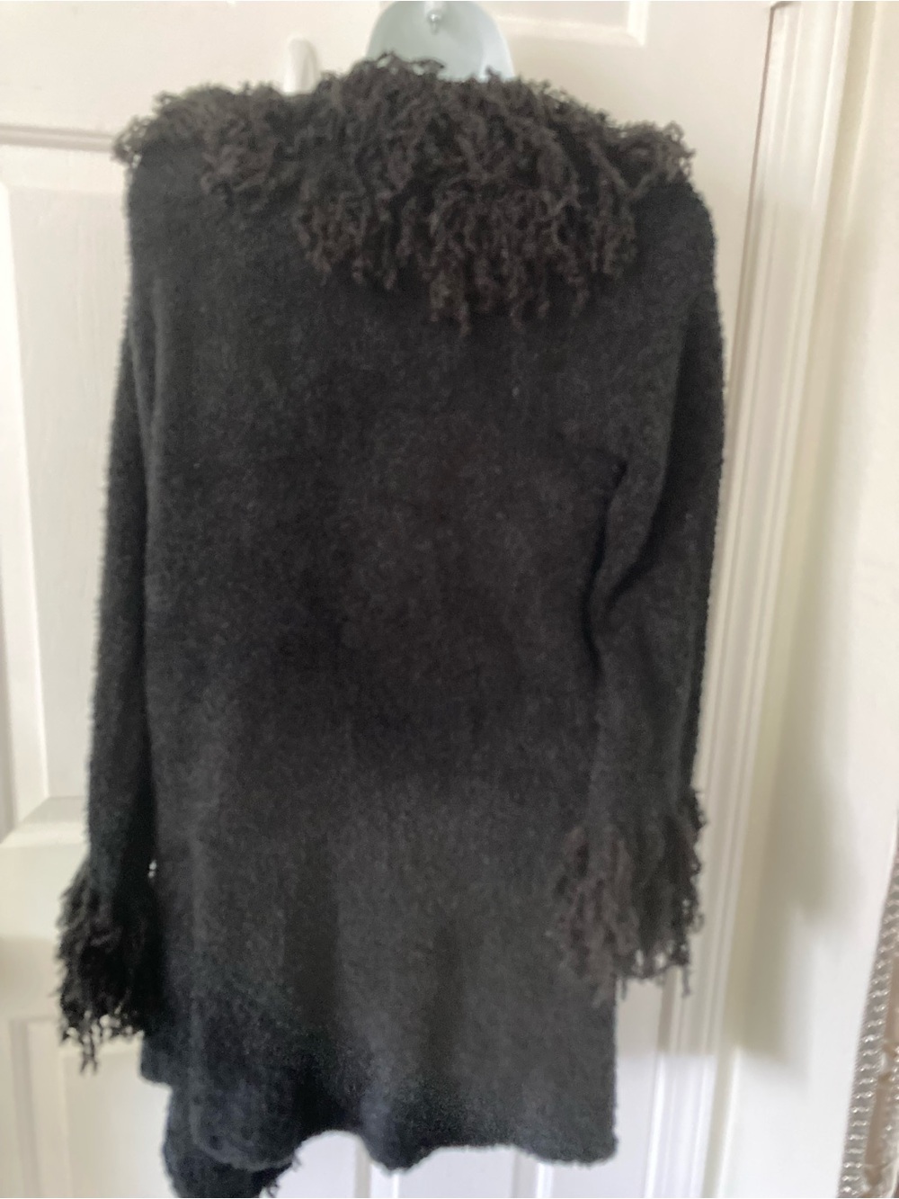Soft Surroundings Black Fringe-Trim Open Cardigan - Picture 2 of 5